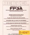 Deckel-Deckel FP3A Universal Milling Boring Spare Parts Manual Year (1981)-FP3A-01